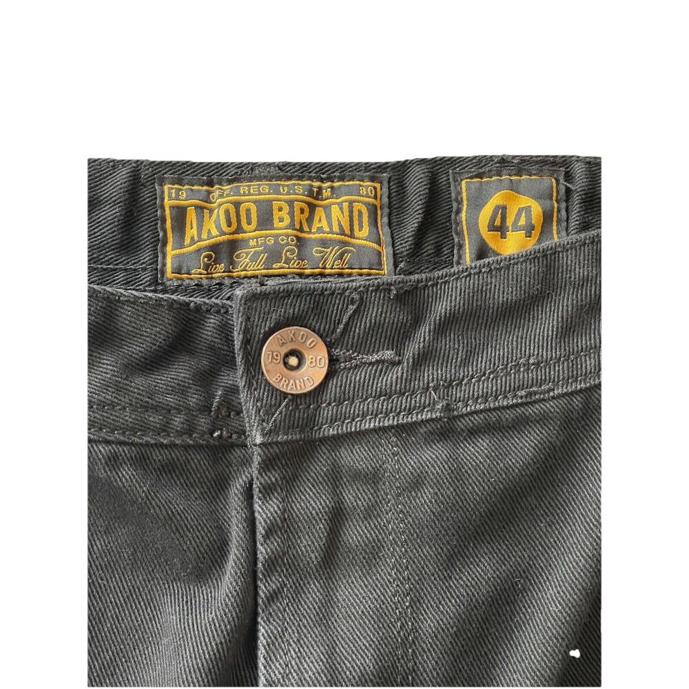 RARE AKOO BLACK DENIM JEANS SIZE 44 X 33 100%AUTHENTIC 98011 $250 - Picture 5 of 7